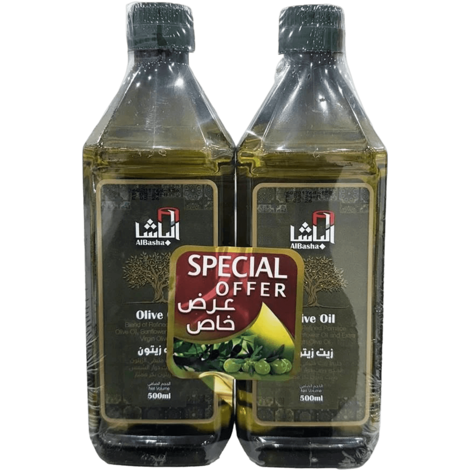 الباشا مزيج زيت متبقي الزيتون 500 مل 2حبة - زيت زيتون - (2*500ML) - (EA1)